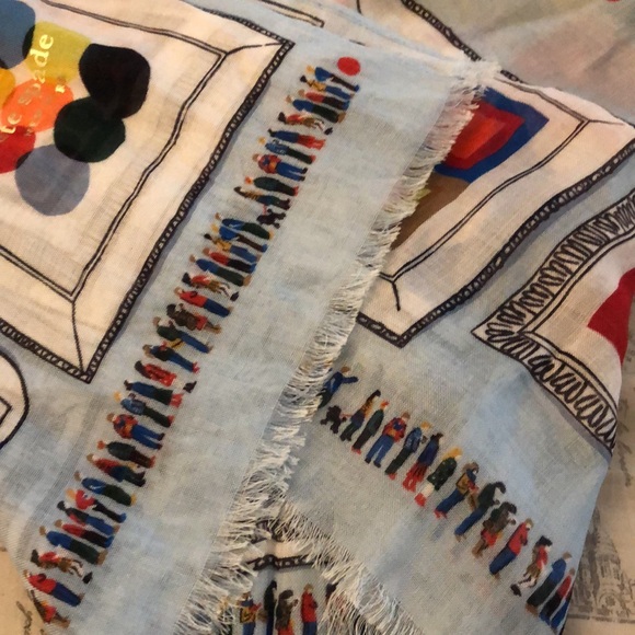 Kate Spade 100% Viscose Multicolored Gallery Wall Oblong Scarf OS NWT - Picture 7 of 16